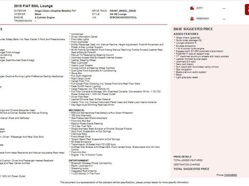 Used 2015 FIAT 500L Lounge image 2