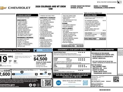 New 2026 Chevrolet Colorado W/T w/ WT Convenience Package II