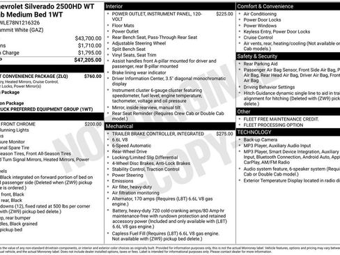 Used 2022 Chevrolet Silverado 2500 W/T w/ WT Fleet Convenience Package RWD image 6