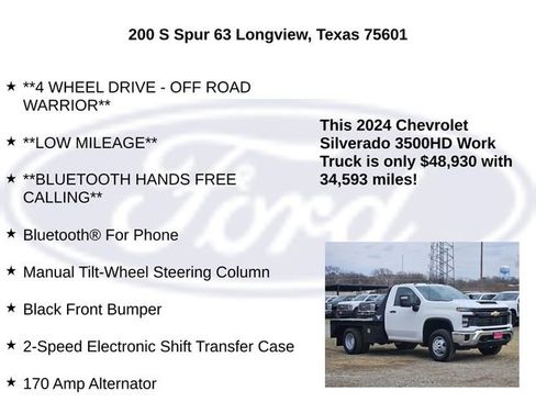 Used 2024 Chevrolet Silverado 3500 W/T w/ WT Fleet Convenience Package image 15