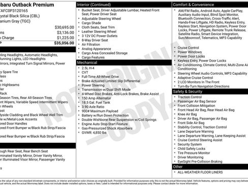 Certified 2023 Subaru Outback Premium image 9