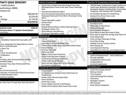 Certified 2023 INFINITI QX60 Sensory w/ Cargo Package image 34