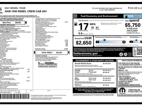 Used 2021 RAM 1500 Rebel w/ Rebel Level 2 Equipment Group image 8