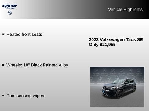 Used 2023 Volkswagen Taos SE w/ Black Wheel Package FWD image 16