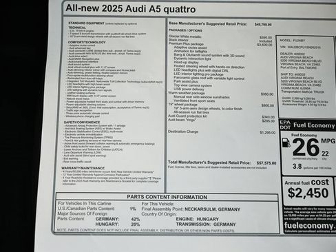 New 2025 Audi A5 2.0T Premium Plus image 41