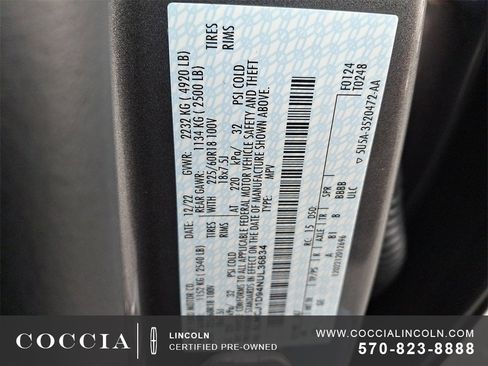 Certified 2022 Lincoln Corsair AWD w/ Equipment Group 101A image 26