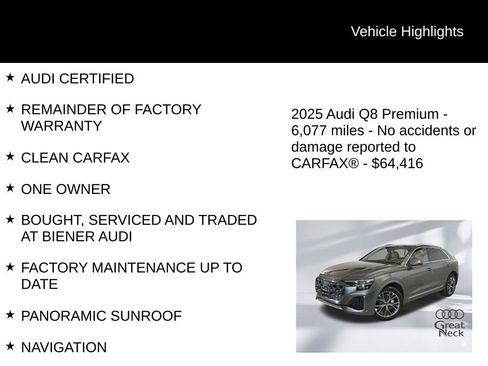 Used 2025 Audi Q8 Premium w/ Convenience Package image 9