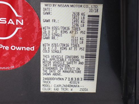 Used 2019 Nissan Frontier SV w/ Value Truck Package image 44