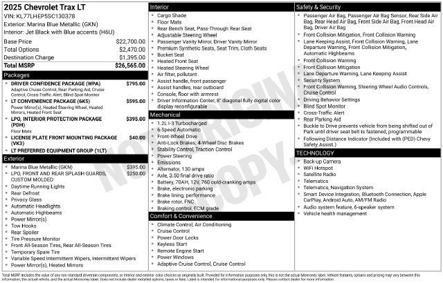 Used 2025 Chevrolet Trax LT w/ Driver Confidence Package FWD image 32