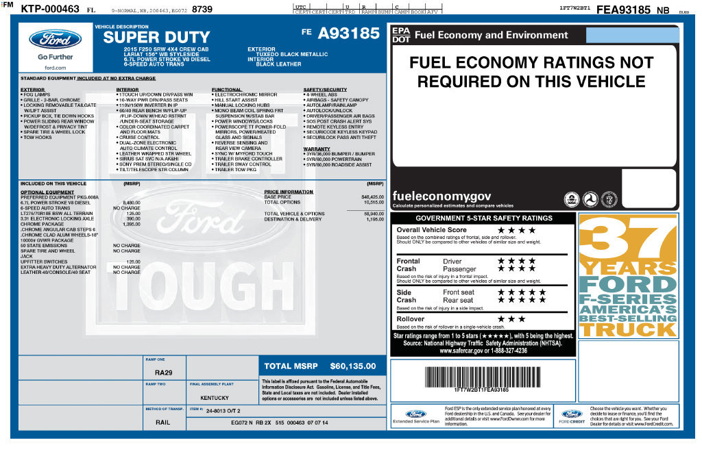 Used 2015 Ford F250 Lariat w/ Chrome Package AWD/4WD image 2