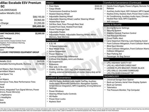 Used 2019 Cadillac Escalade ESV Premium Luxury w/ LPO, Radiant Package image 9