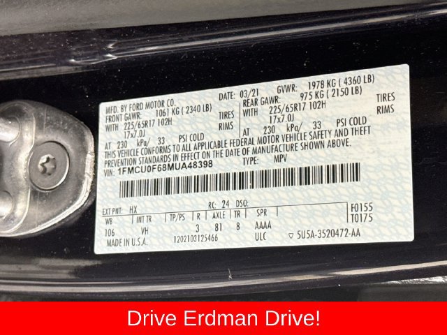 Used 2021 Ford Escape S FWD image 31