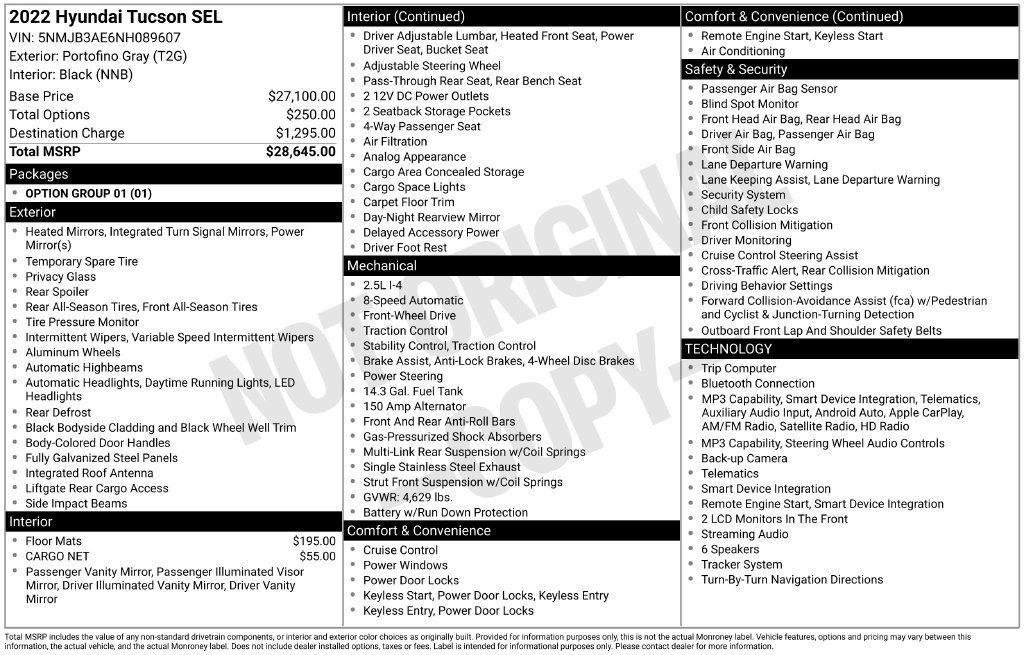 Used 2022 Hyundai Tucson SEL FWD image 16