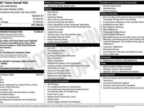 Used 2021 GMC Yukon Denali w/ Denali Premium Package image 86