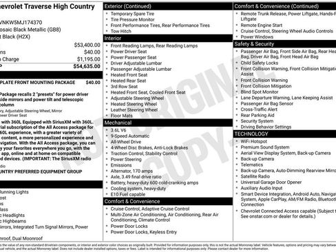 Used 2021 Chevrolet Traverse High Country AWD/4WD image 5