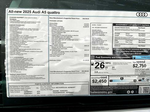 New 2025 Audi A5 2.0T Premium Plus image 18