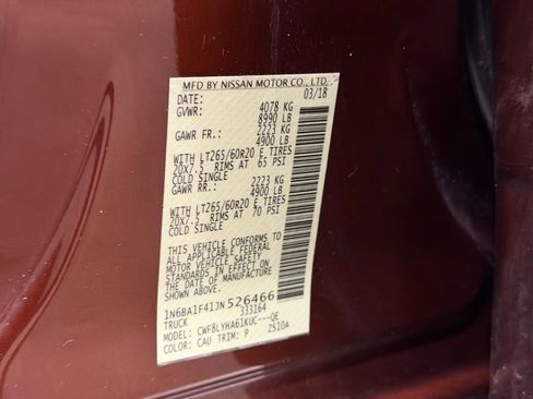 Used 2018 Nissan Titan Platinum Reserve w/ Platinum Utility Package image 52