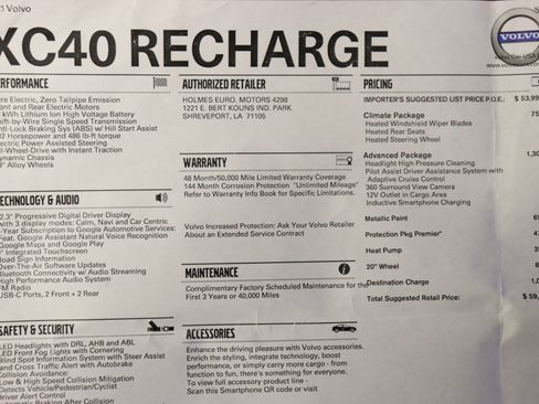 Used 2021 Volvo XC40 P8 Recharge AWD/4WD image 2