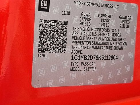 Used 2019 Chevrolet Corvette Stingray Coupe w/ Battery Protection Package RWD image 26
