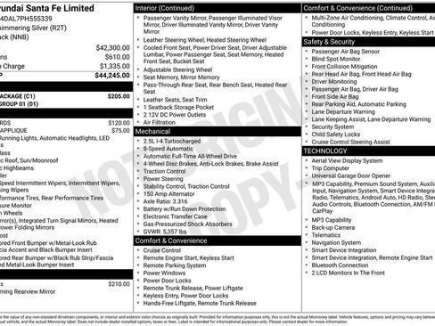Used 2023 Hyundai Santa Fe Limited w/ Cargo Package AWD/4WD image 5