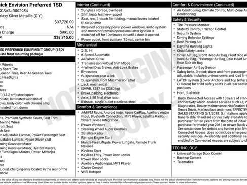 Used 2018 Buick Envision Preferred image 2