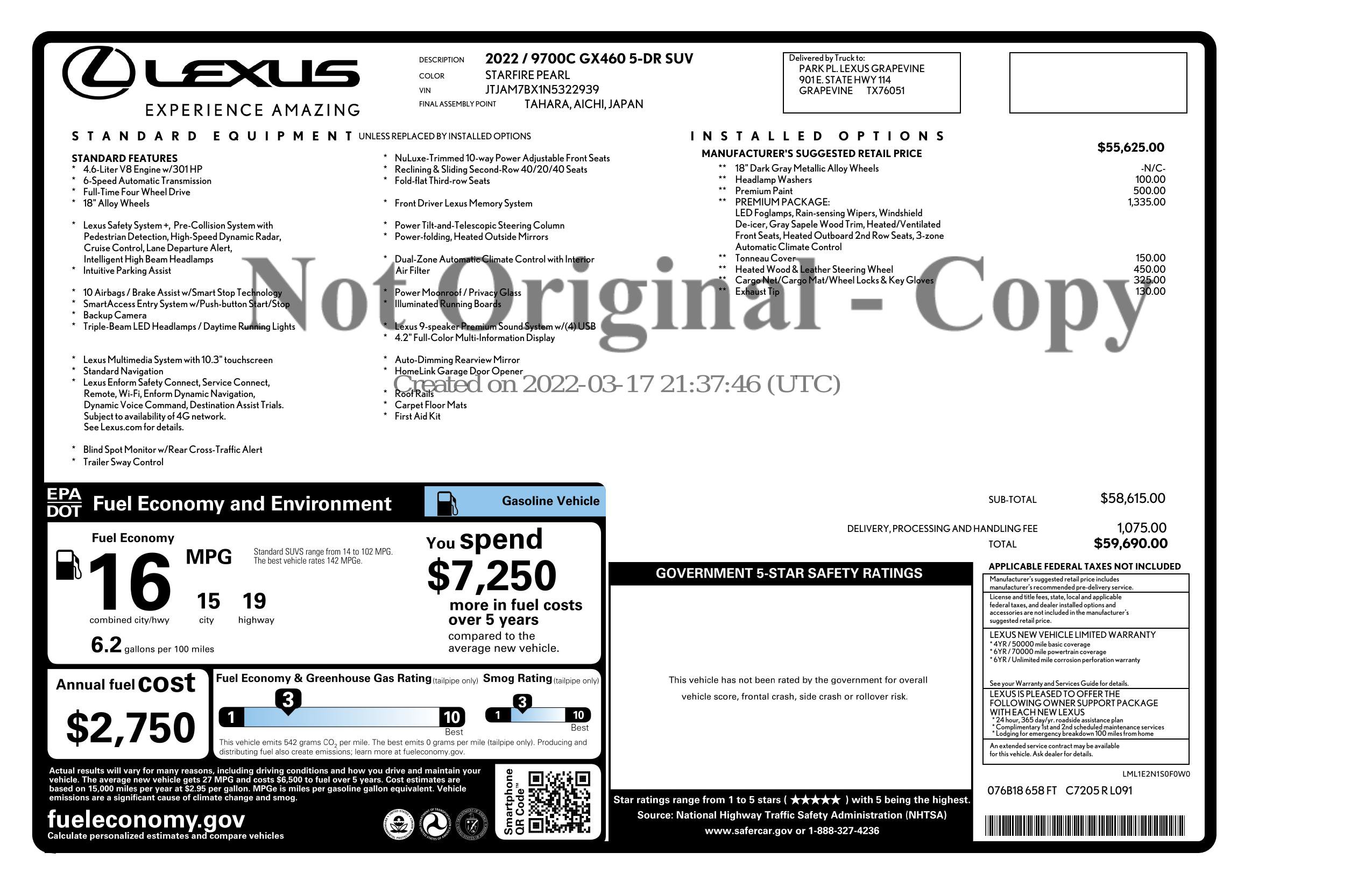 Used 2022 Lexus GX 460 Premium w/ Premium Package AWD/4WD image 3