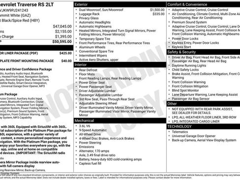 Certified 2023 Chevrolet Traverse RS w/ LPO, Floor Liner Package AWD/4WD image 37