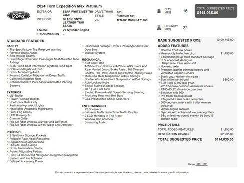 Used 2024 Ford Expedition Max Platinum AWD/4WD image 37