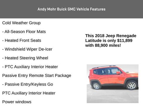 Used 2018 Jeep Renegade Latitude w/ Cold Weather Group AWD/4WD image 8