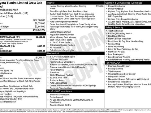 Used 2026 Toyota Tundra Limited w/ TRD Off-Road Package AWD/4WD image 37