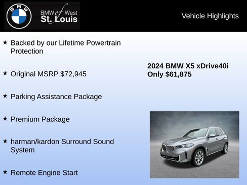 Used 2024 BMW X5 xDrive40i w/ Premium Package AWD/4WD image 8
