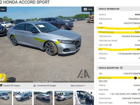 Used 2022 Honda Accord Sport image 47
