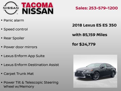 Used 2018 Lexus ES 350 w/ Navigation System Package FWD image 31