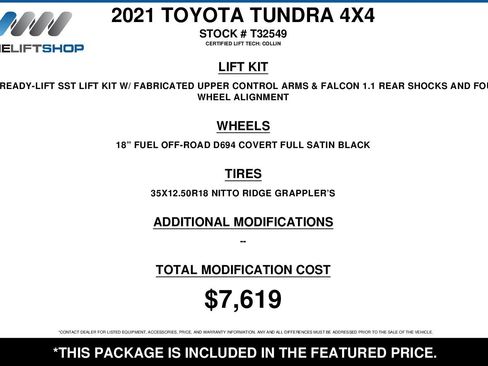 Used 2021 Toyota Tundra SR5 w/ TRD Off-Road Package RWD image 2