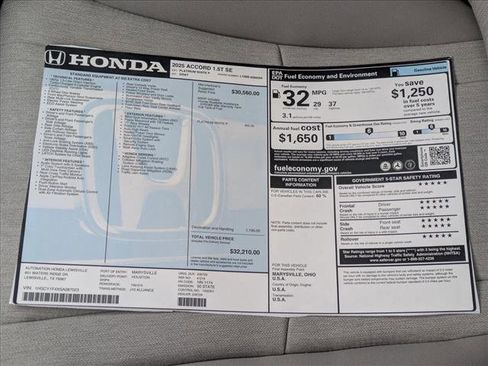 New 2025 Honda Accord SE image 17