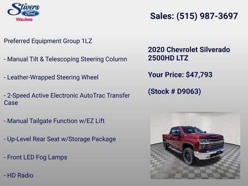 Used 2020 Chevrolet Silverado 2500 LTZ w/ LTZ Plus Package AWD/4WD image 26