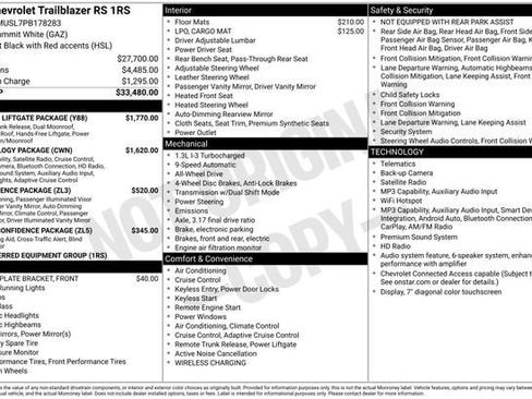 Used 2023 Chevrolet TrailBlazer RS w/ Sun and Liftgate Package AWD/4WD image 39