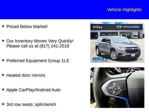 Used 2021 Chevrolet Traverse LS w/ LPO, Floor Liner Package FWD image 9