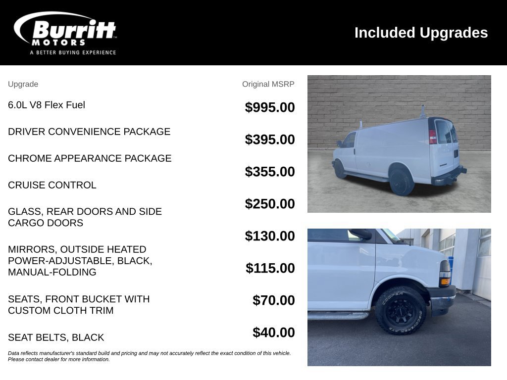 Used 2020 Chevrolet Express 2500 w/ Driver Convenience Package RWD image 3