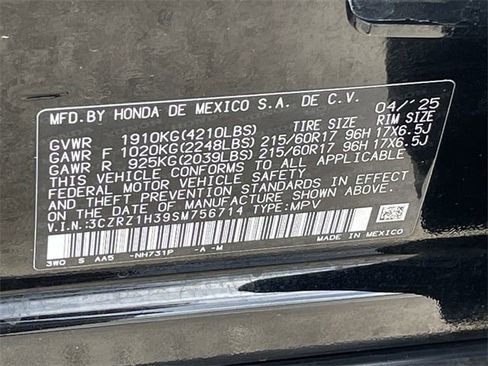 Certified 2025 Honda HR-V LX image 27