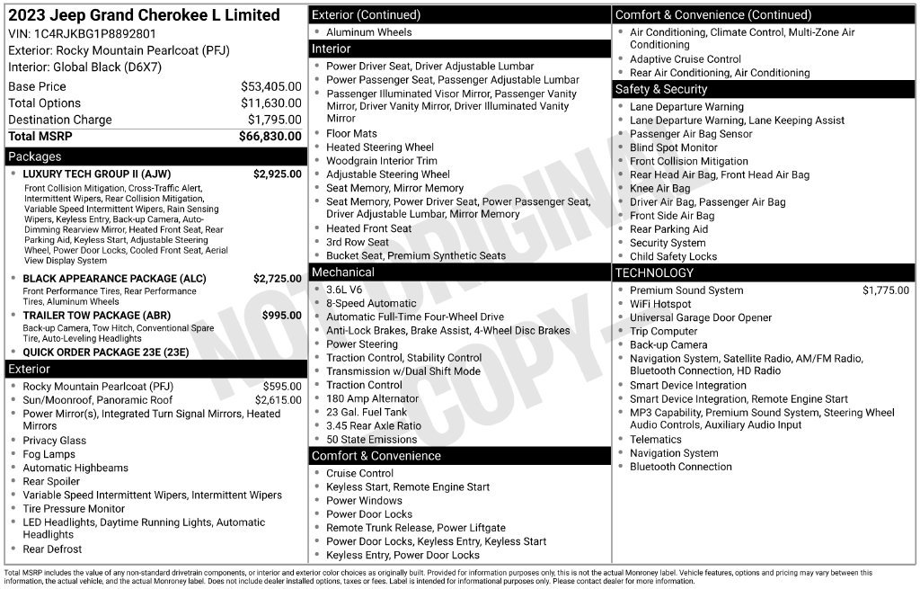 Used 2023 Jeep Grand Cherokee L Limited w/ Luxury Tech Group II AWD/4WD image 8