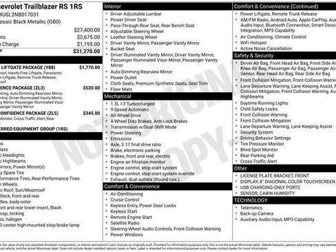 Certified 2022 Chevrolet TrailBlazer RS w/ Sun and Liftgate Package image 2