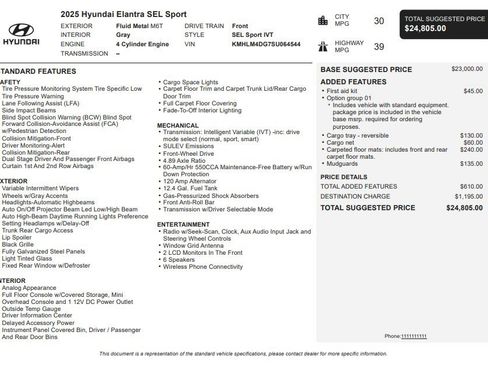 Used 2025 Hyundai Elantra Sport FWD image 33