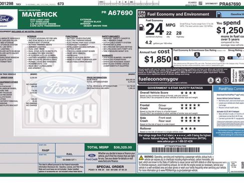 Used 2023 Ford Maverick Lariat w/ Lariat Luxury Package AWD/4WD image 38