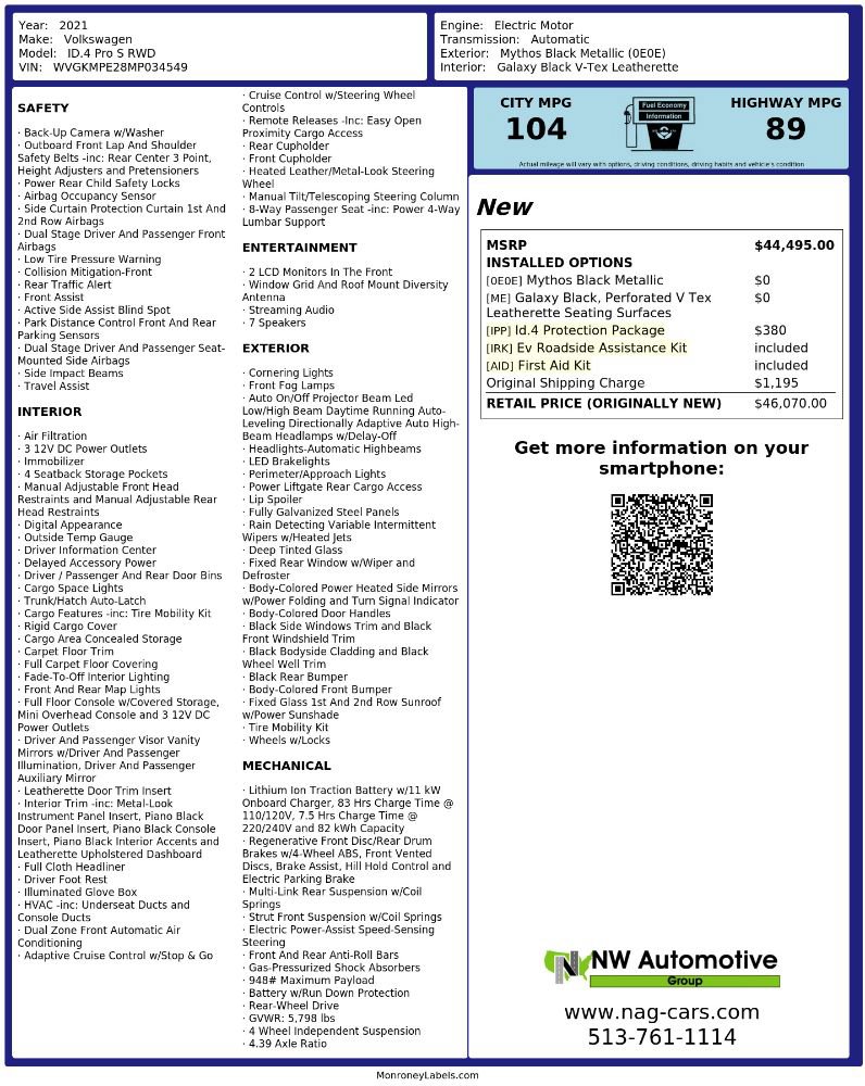 Used 2021 Volkswagen ID.4 Pro S RWD image 2