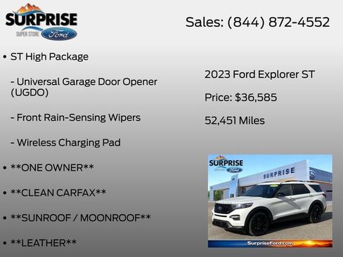 Certified 2023 Ford Explorer ST w/ Equipment Group 401A AWD/4WD image 26