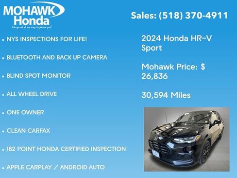 Certified 2024 Honda HR-V Sport image 8