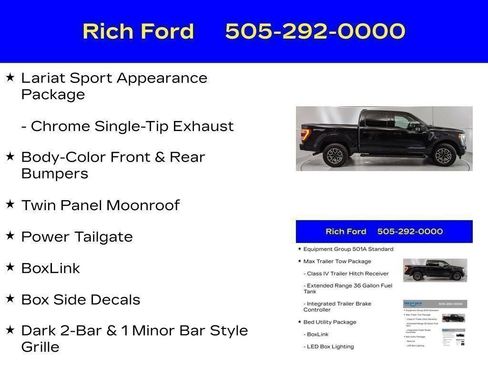 Certified 2023 Ford F150 Lariat w/ Max Trailer Tow Package AWD/4WD image 70