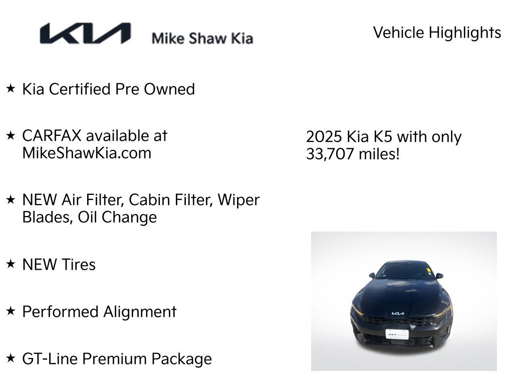 Certified 2025 Kia K5 GT-Line w/ GT-Line Premium Package FWD image 6