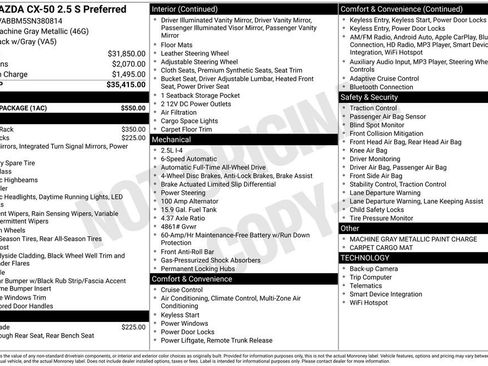 New 2025 MAZDA CX-50 AWD 2.5 S w/ Accent Package image 2